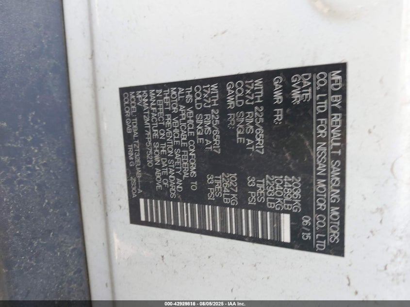 2015 NISSAN ROGUE SV - KNMAT2MT7FP575210