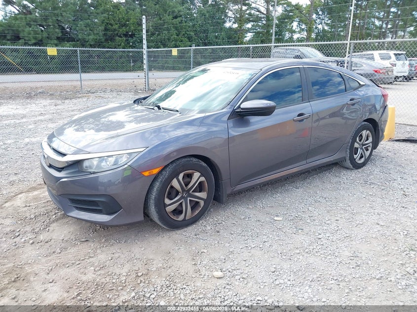 2017 Honda Civic 2.0 Lx Grey Lot 111042932455 Vin 19XFC2E5XHE017778