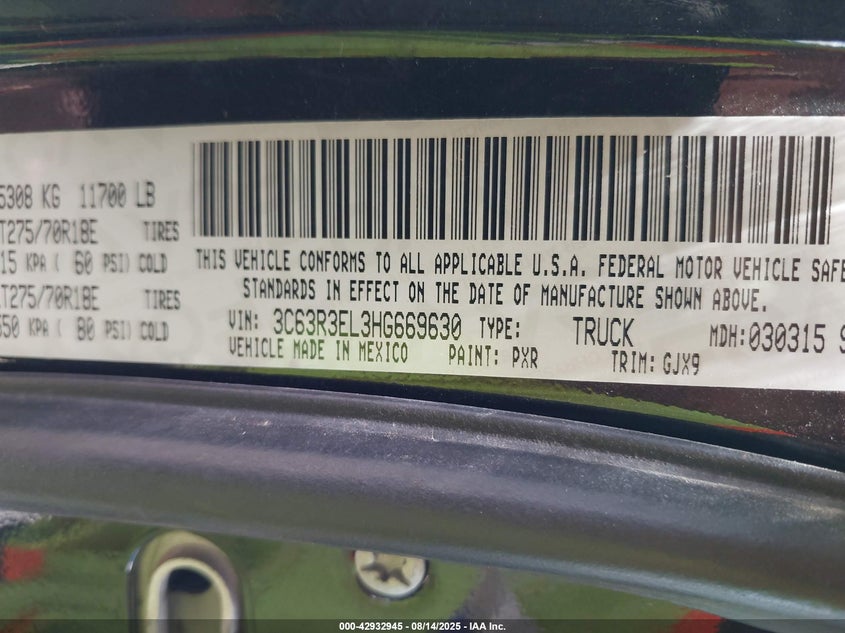 3C63R3EL3HG669630 2017 RAM 3500 photo no. 8