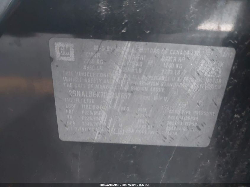 2013 Chevrolet Equinox Ls VIN: 2GNALBEK7D6337657 Lot: 42932956