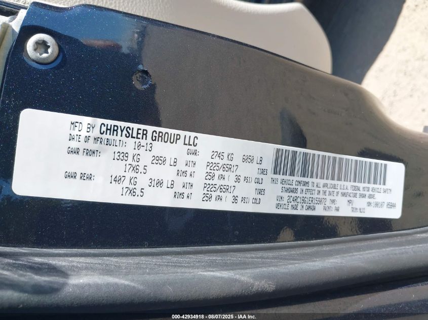 2014 Chrysler Town & Country Touring VIN: 2C4RC1BG1ER159072 Lot: 42934918