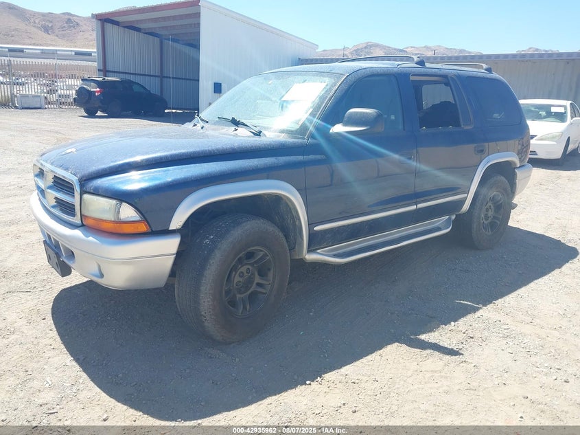 2002 Dodge Durango Slt Plus blue suv gasoline 1B4HS58Z42F186409 photo #3