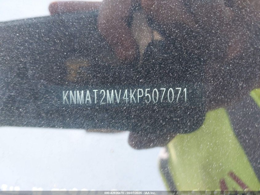 2019 Nissan Rogue Sv VIN: KNMAT2MV4KP507071 Lot: 42936470