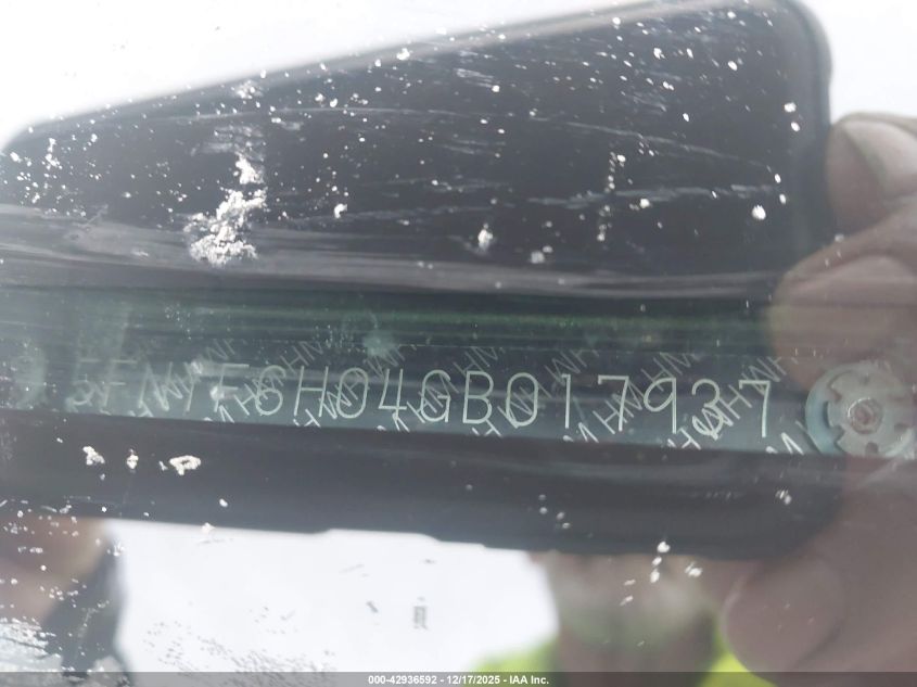 2016 Honda Pilot Elite VIN: 5FNYF6H04GB017937 Lot: 42936592