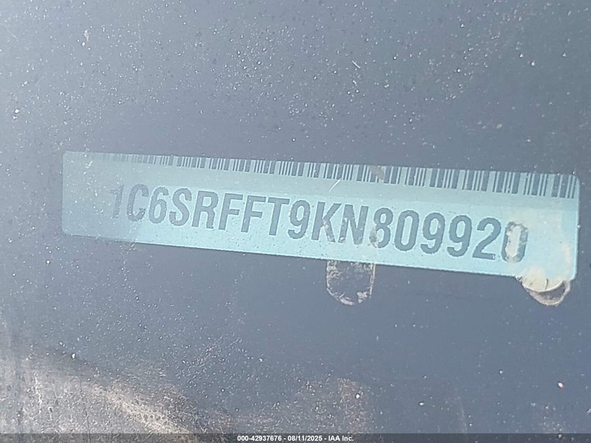 2019 RAM 1500 - 1C6SRFFT9KN809920