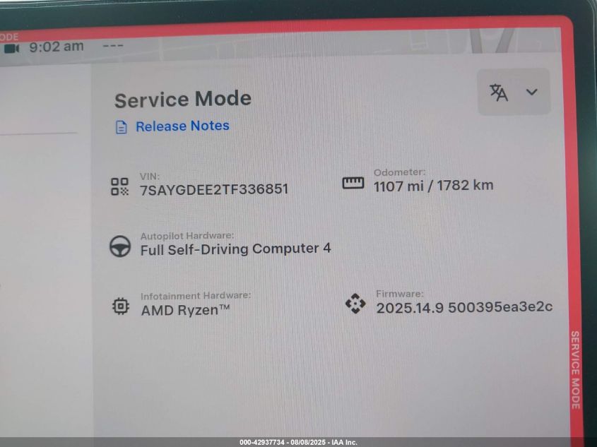 2026 Tesla Model Y Long Range Dual Motor All-Wheel Drive/Long Range Launch Series VIN: 7SAYGDEE2TF336851 Lot: 42937734