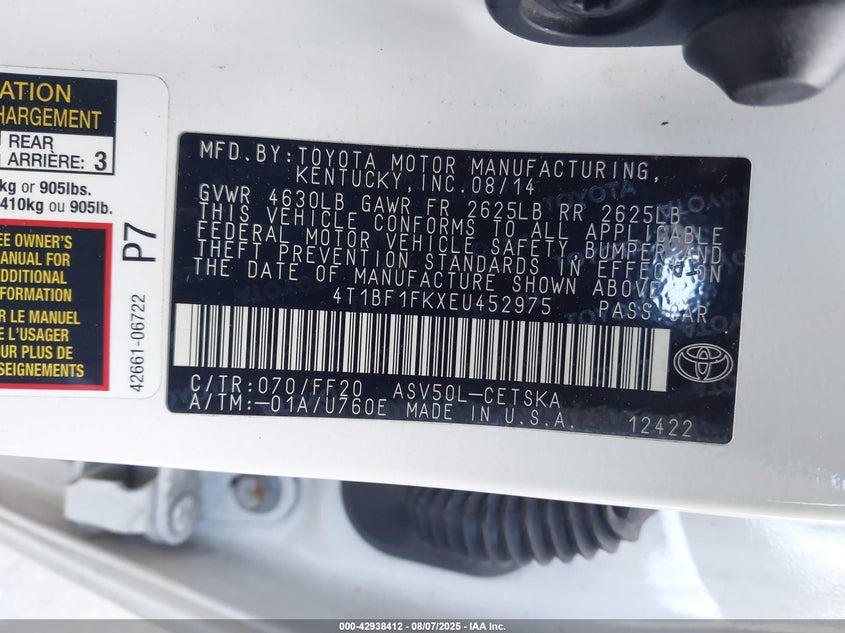 4T1BF1FKXEU452975 2014 TOYOTA CAMRY photo no. 9