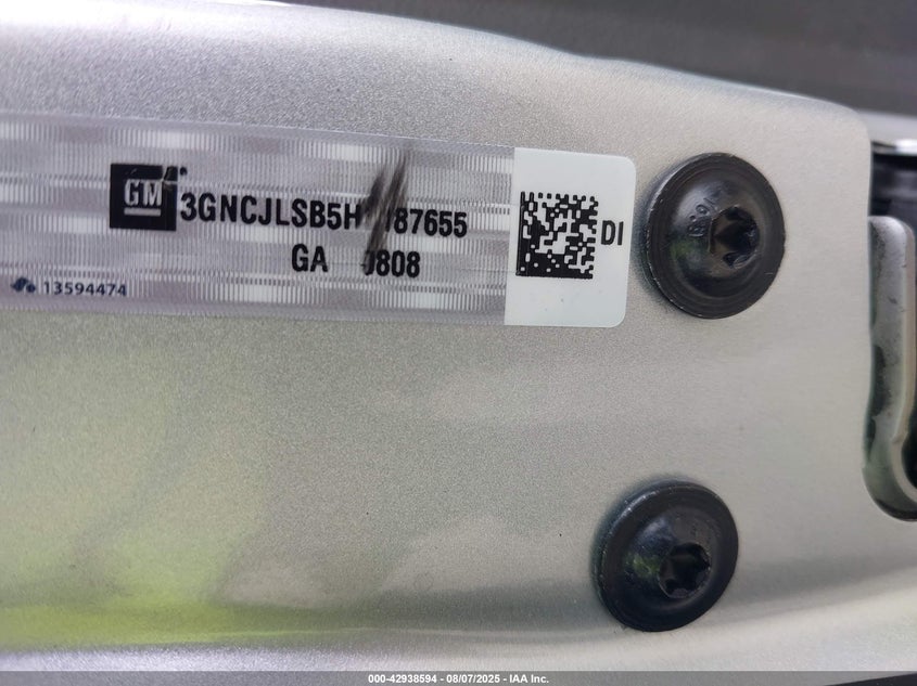 2017 CHEVROLET TRAX LT 3GNCJLSB5HL187655