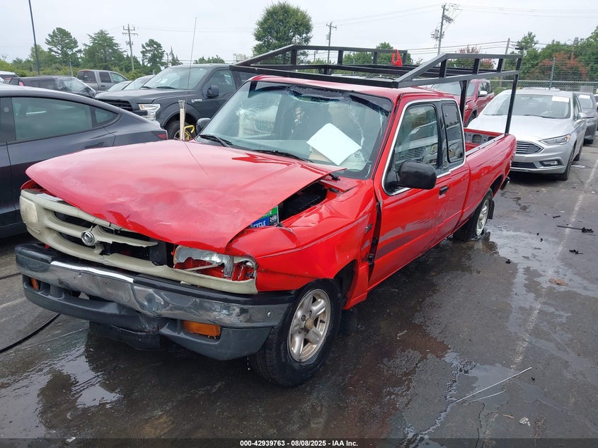 1997 Mazda B2300 Se red truck gasoline 4F4CR16A1VTM27886 photo #3