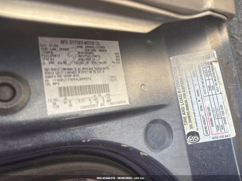 1FMRU17W94LB89274 2004 FORD EXPEDITION photo no. 9