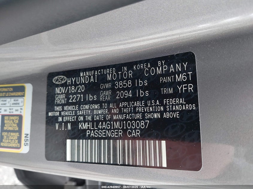 2021 HYUNDAI ELANTRA SE - KMHLL4AG1MU103087