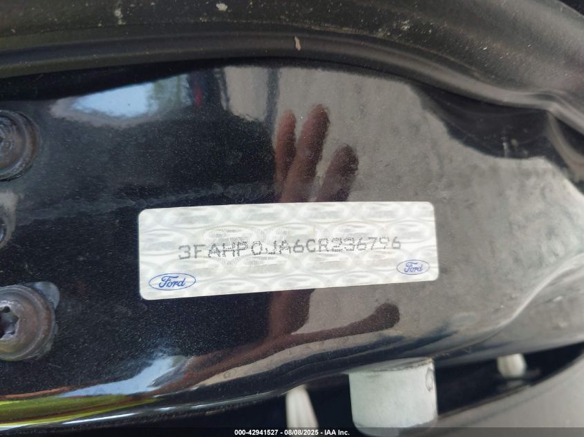 2012 Ford Fusion Sel VIN: 3FAHP0JA6CR236796 Lot: 42941527