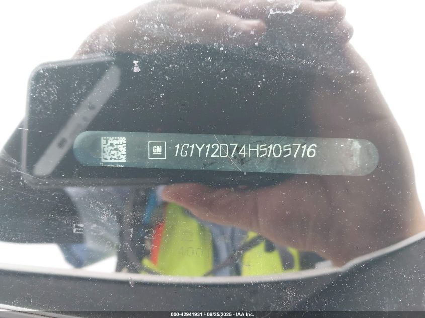 2017 Chevrolet Corvette Grand Sport VIN: 1G1Y12D74H5105716 Lot: 42941931