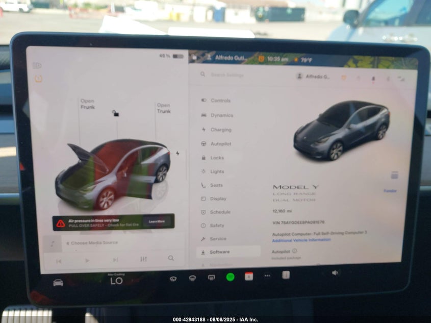 2023 Tesla Model Y Awd/Long Range Dual Motor All-Wheel Drive VIN: 7SAYGDEE8PA081576 Lot: 42943188