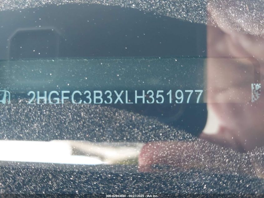 2020 Honda Civic Ex VIN: 2HGFC3B3XLH351977 Lot: 42943880