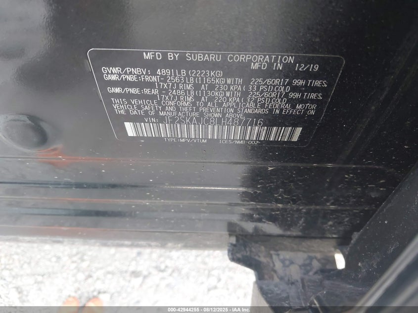 2020 SUBARU FORESTER PREMIUM - JF2SKAJC8LH487716