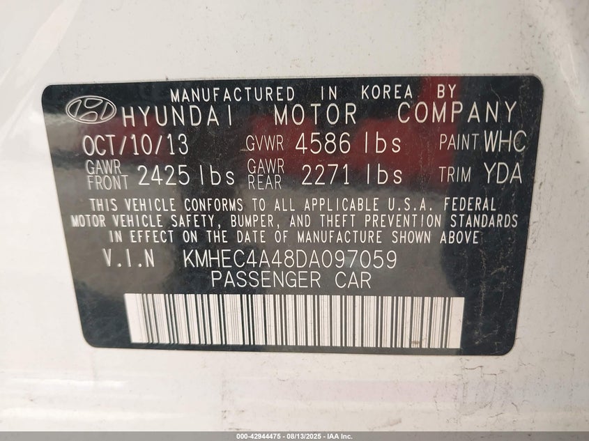 2013 HYUNDAI SONATA HYBRID LIMITED - KMHEC4A48DA097059