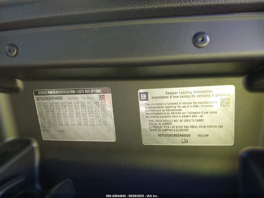 2014 GMC Sierra 1500 Sle VIN: 3GTU2UEC8EG440928 Lot: 42944840