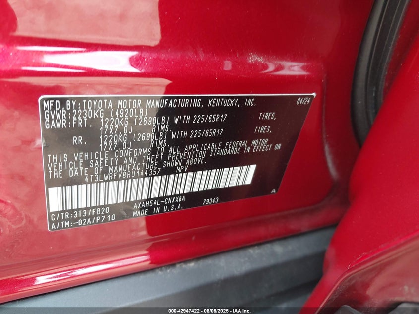 2024 TOYOTA RAV4 HYBRID LE - 4T3LWRFV8RU144357