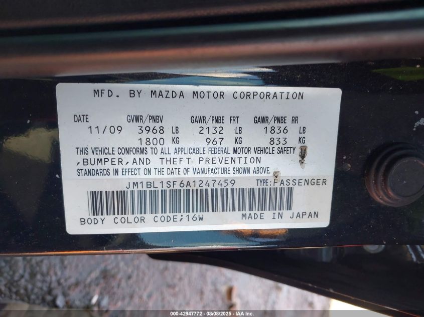 2010 Mazda Mazda3 I Touring VIN: JM1BL1SF6A1247459 Lot: 42947772