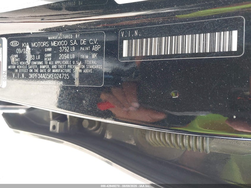 2019 KIA FORTE S - 3KPF34AD5KE024735