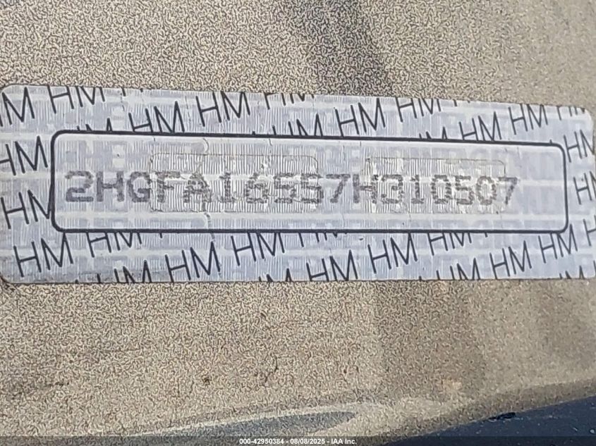 2007 Honda Civic Lx VIN: 2HGFA16557H310507 Lot: 42950384