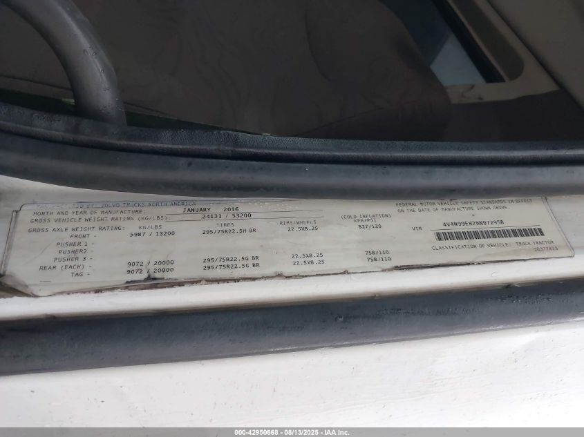 2017 Volvo Vnl VIN: 4V4N99EH2HN972958 Lot: 42950668