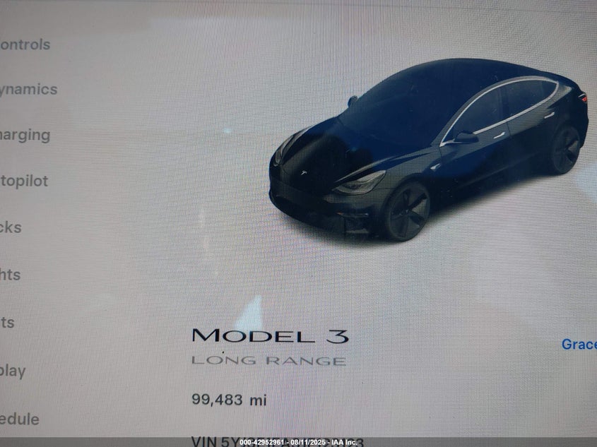 2018 Tesla Model 3 Long Range mid Range Other Lot 111042952961 Vin 5YJ3E1EA3JF123123