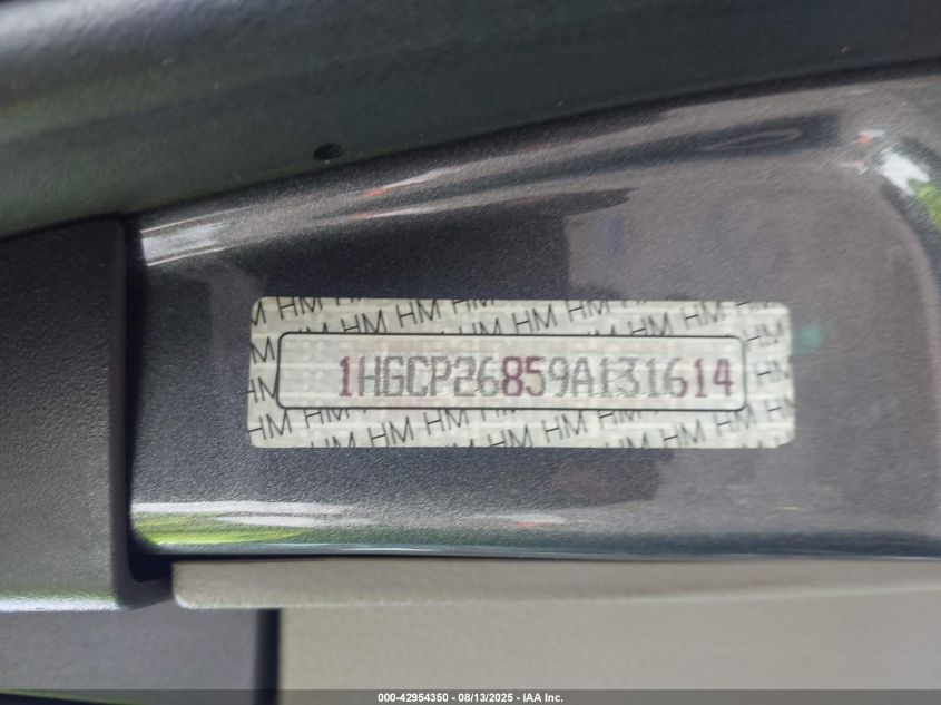 2009 Honda Accord 2.4 Ex-L VIN: 1HGCP26859A131614 Lot: 42954350