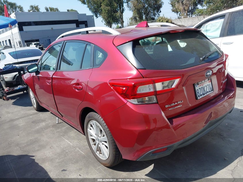 2018 Subaru Impreza 2.0 2.0i Premium Red Lot 111042955916 Vin 4S3GTAB60J3722890