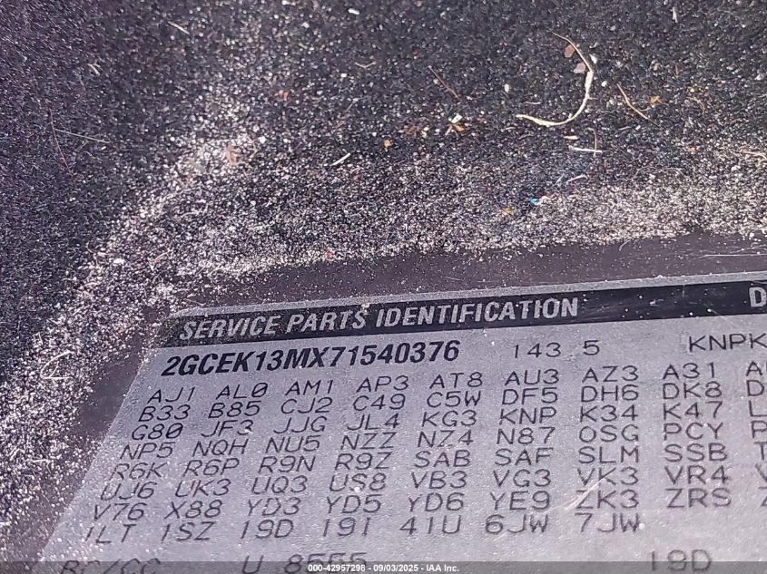 2007 Chevrolet Silverado 1500 Lt1 VIN: 2GCEK13MX71540376 Lot: 42957298