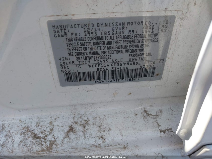 2014 NISSAN SENTRA SR - 3N1AB7AP7EY338823