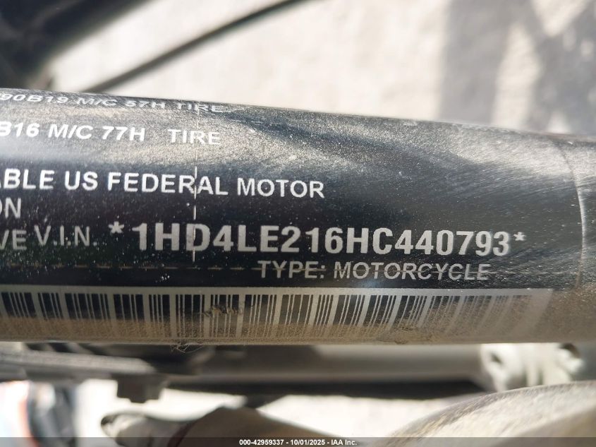 2017 Harley-Davidson Xl883 Iron 883 VIN: 1HD4LE216HC440793 Lot: 42959337