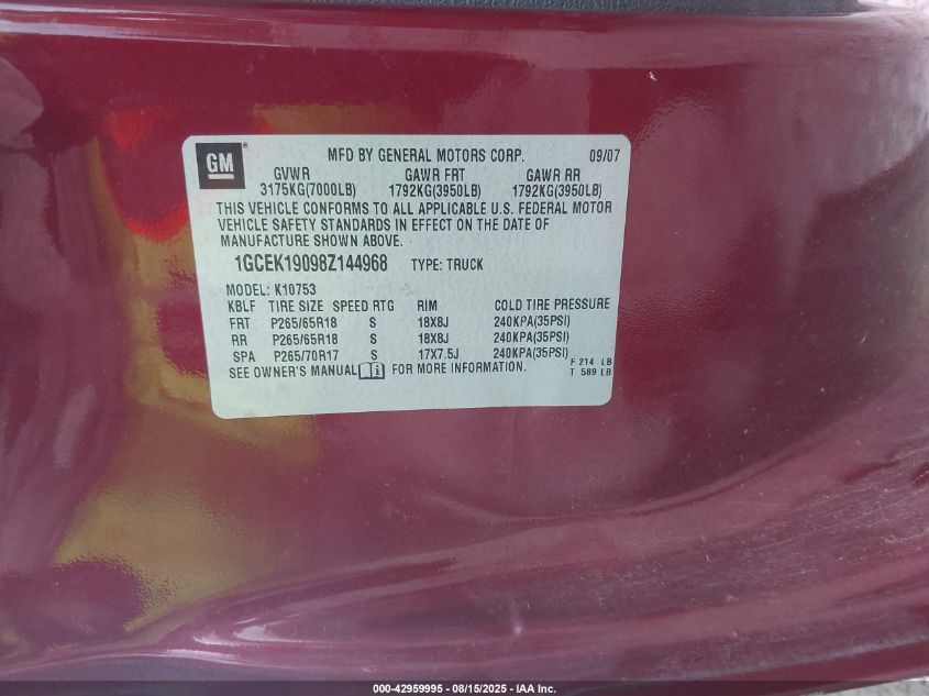 2009 Chevrolet Silverado 1500 Work Truck VIN: 1GCEK19099Z144968 Lot: 42959995