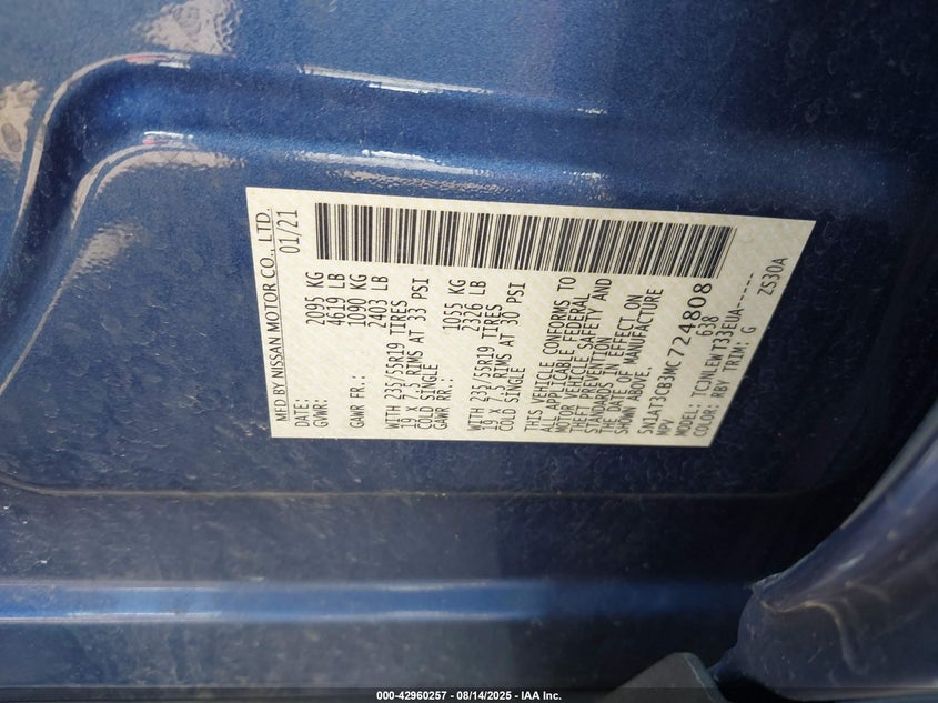 2021 NISSAN ROGUE SL INTELLIGENT AWD - 5N1AT3CB3MC724808