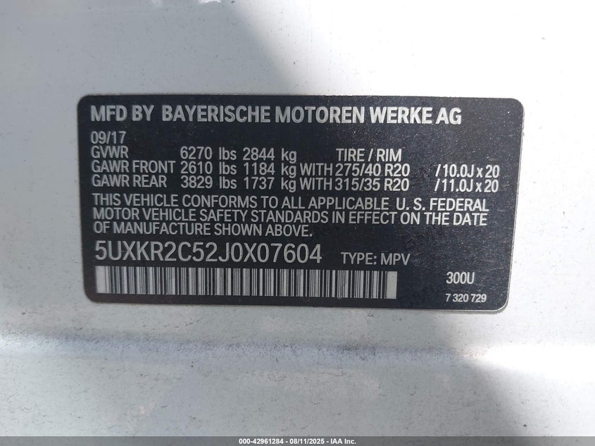 2018 BMW X5 3.0 Sdrive35i White Lot 111042961284 Vin 5UXKR2C52J0X07604