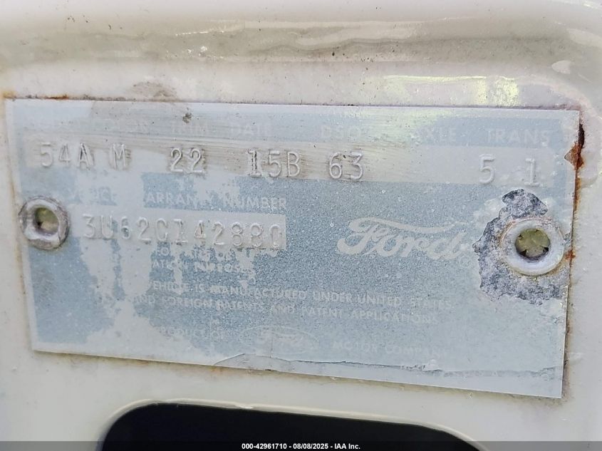 1963 Ford Galaxie 500 VIN: 3U62G142880 Lot: 42961710