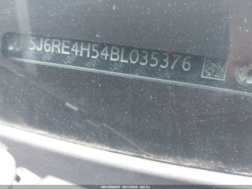 2011 Honda Cr-V Ex VIN: 5J6RE4H54BL035376 Lot: 42962840