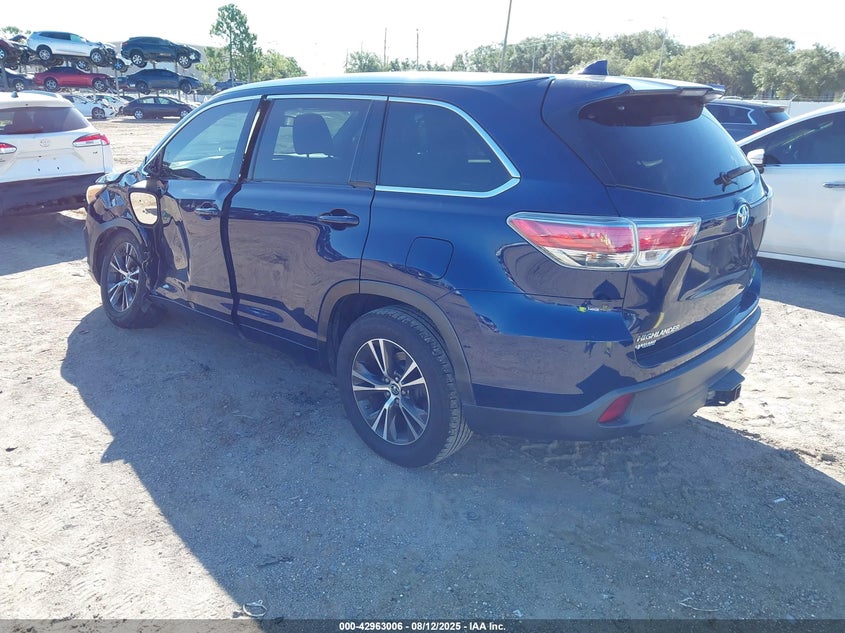 2016 TOYOTA HIGHLANDER XLE V6 - 5TDKKRFHXGS126314
