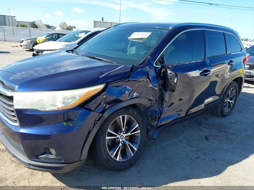 2016 TOYOTA HIGHLANDER XLE V6 - 5TDKKRFHXGS126314