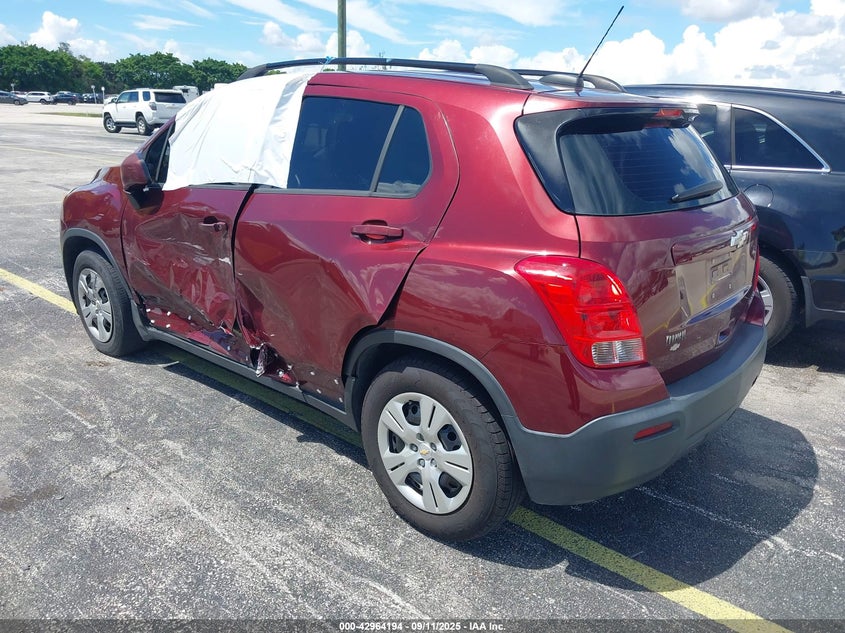 Vin: 3gncjksb5gl266896, lot: 43458210, chevrolet trax 1ls 20163