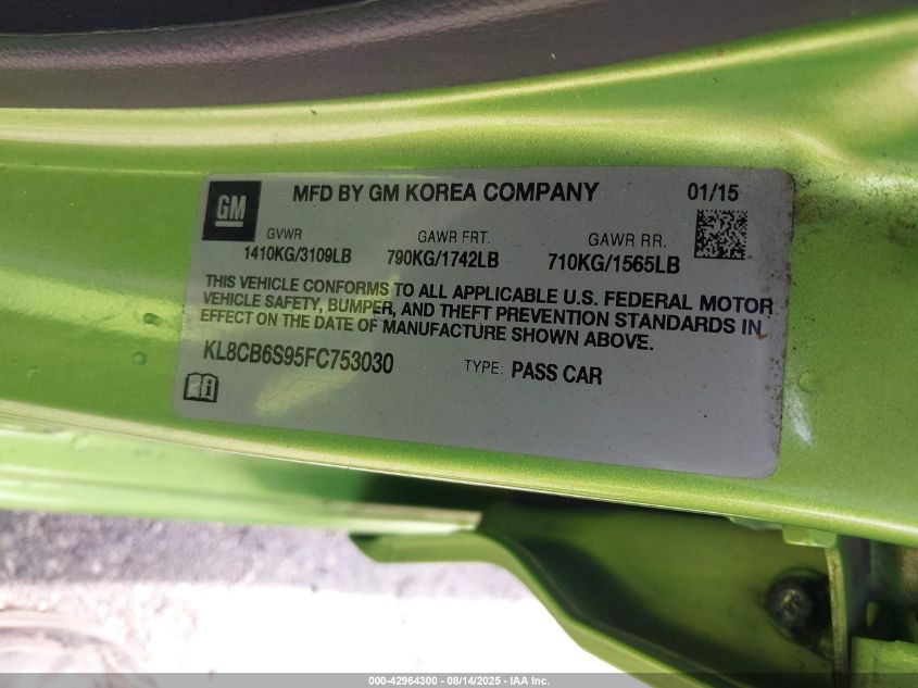 2015 CHEVROLET SPARK LS CVT - KL8CB6S95FC753030