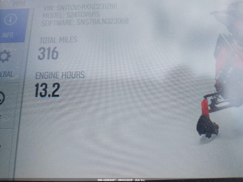 2024 Polaris 650 Indy Vr1 VIN: SN1TDV6RXRC231288 Lot: 42965407