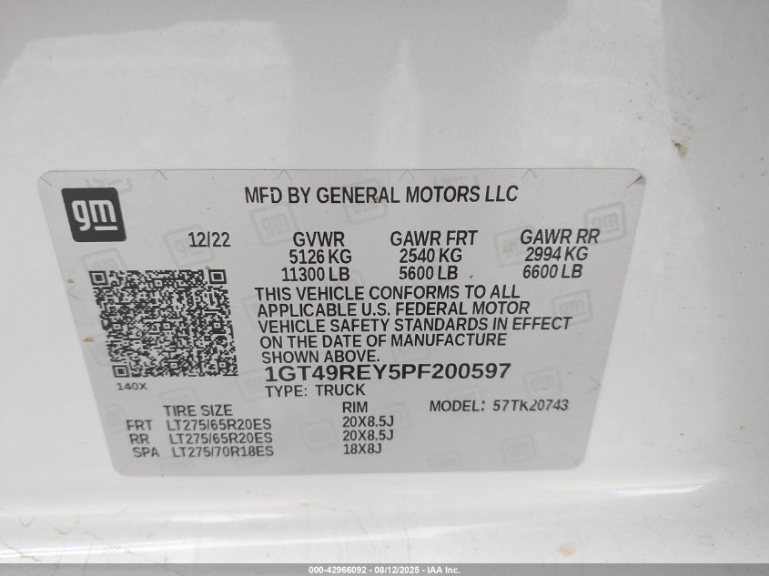 2023 GMC Sierra - 1GT49REY5PF200597