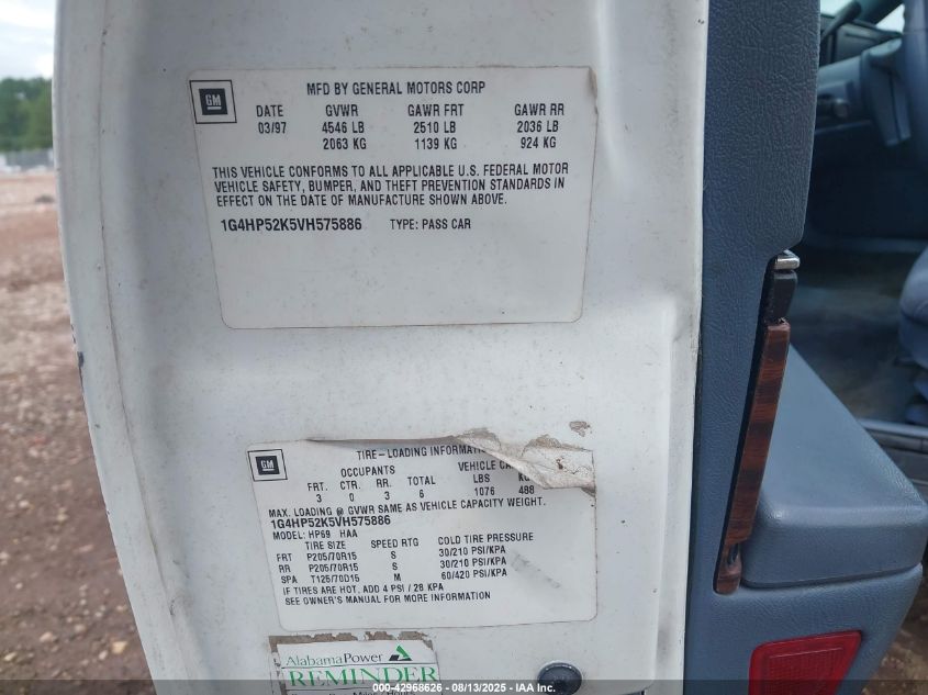 1997 Buick Lesabre Custom VIN: 1G4HP52K5VH575886 Lot: 42968626