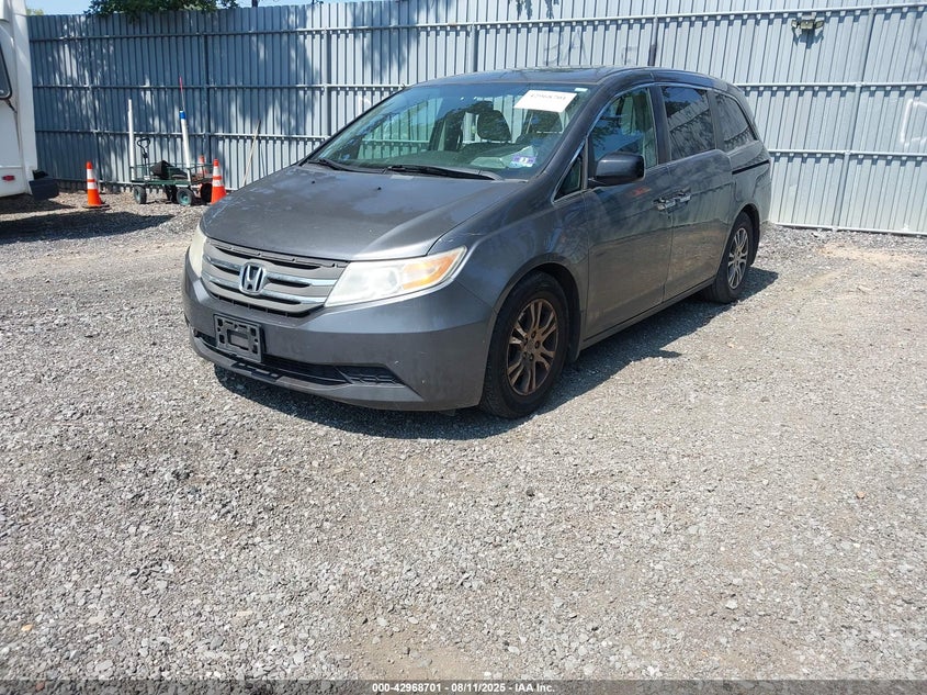 2011 Honda Odyssey Ex-L grey van gasoline 5FNRL5H61BB015096 photo #3