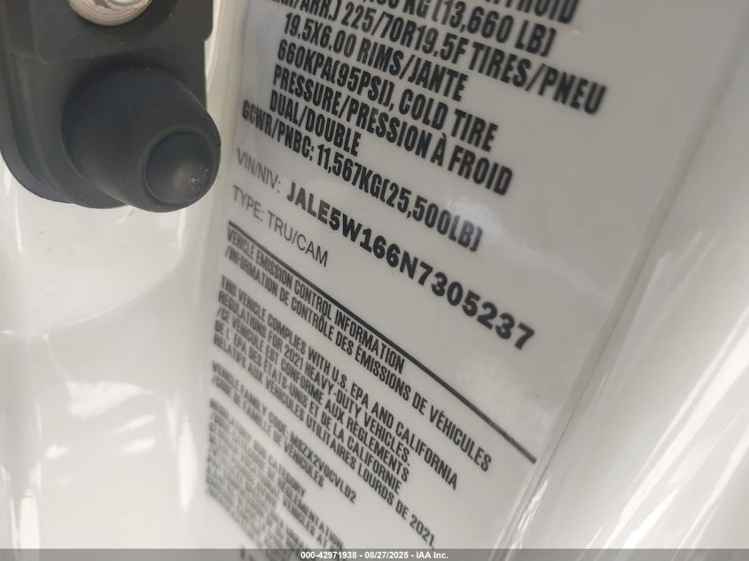 2022 Isuzu Nrr VIN: JALE5W166N7305237 Lot: 42971938