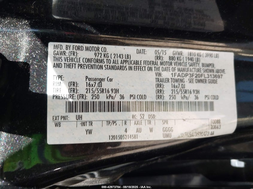 2015 FORD FOCUS SE - 1FADP3F20FL313697