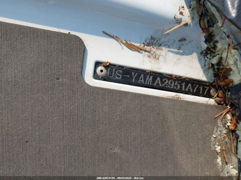 2017 Yamaha Ex1050B-Sb- VIN: YAMA2951A717 Lot: 42974125