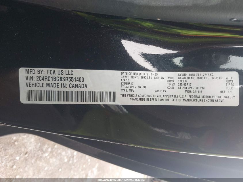 2025 Chrysler Pacifica - 2C4RC1BG8SR551400